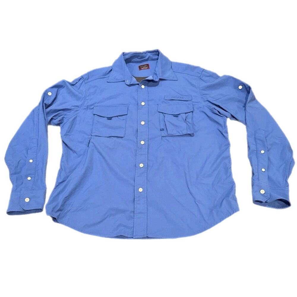 UNTUCKit Tenuta Rocca Mens L Performance L/S Button Down Shirt Fishing